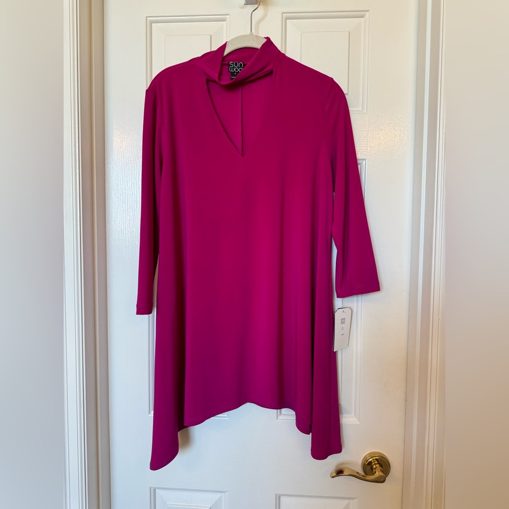 Clara Sun Woo Peek-A-Boo Mock Neck Tunic